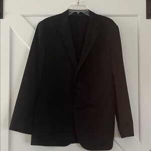 J. Crew Men's Ludlow Black Blazer, 100% Cotton Two- Button Suit Jacket, Size 44L